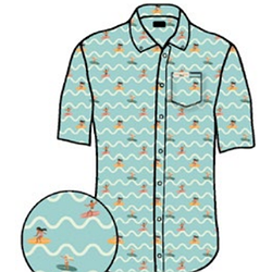 Surf Babes Camp Shirt- Aqua