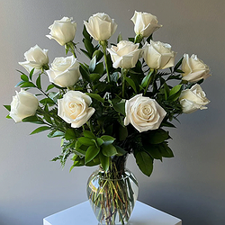 Dozen White Roses